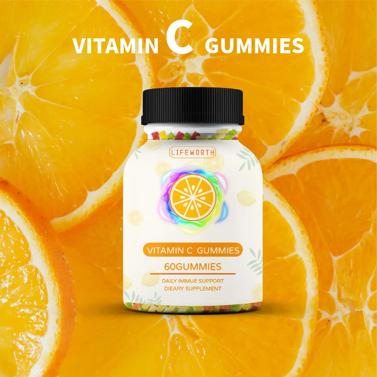 
 Lifeworth, полноспектральная добавка для ухода за здоровьем, витамин С, масло семян конопли, жевательные масляные жевательные КБД  