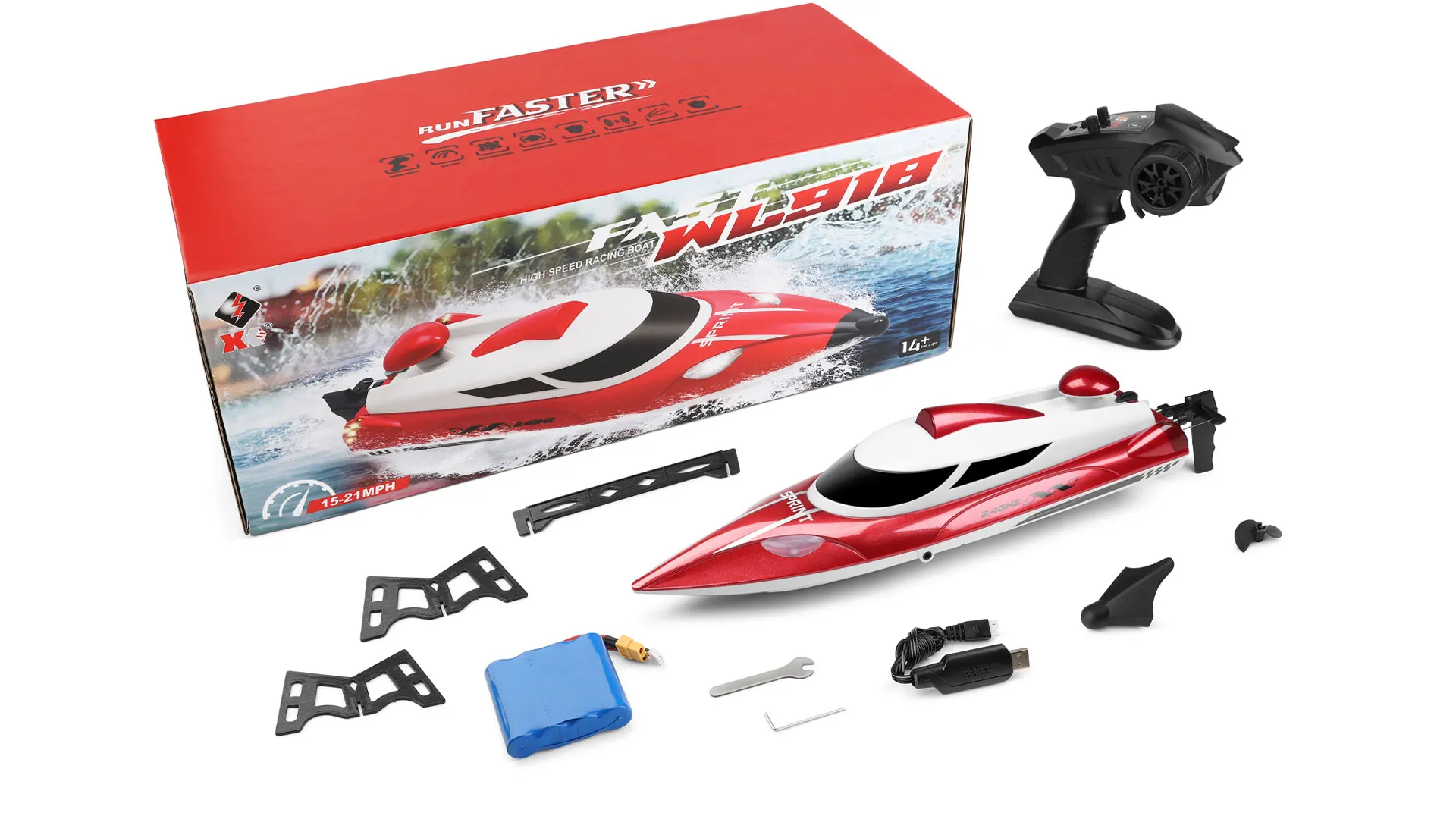 Wltoys WL918 RC Boat High Speed RC Racing Ship Speedboat 35KM/H 200M Remote Control Boat Christmas Gifts Toys for Children