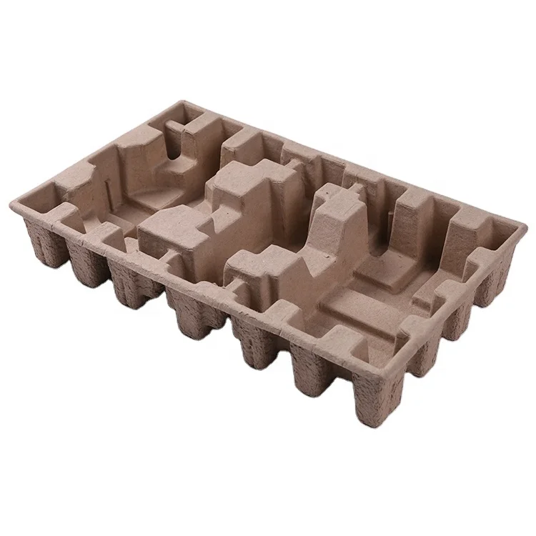 Custom Recyclable Molded Pulp Protective Dry Press Tray Packaging Tray ...