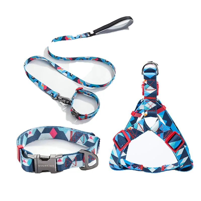 Pet supplies Personalized OEM/ODM Dog Harness Set Custom Pet Dog Harness with Matching Collar Leash Set