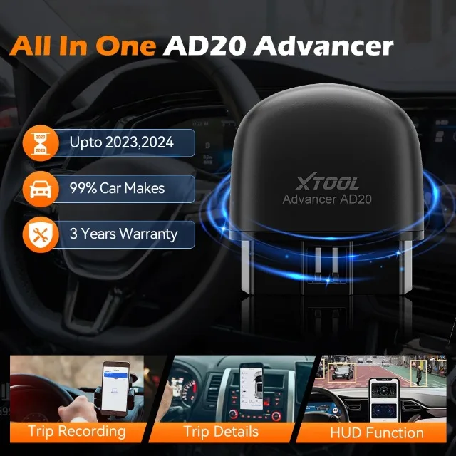 Universal XTOOL Advancer AD20 Mini Bluetooth 5.0 OBD2 Scanner Full Obd2 Functions Car Diagnostic Scan Tool Read/Clear Fault Code