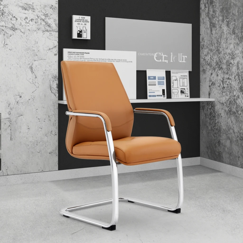 Modern Chrome Frame Guest Chair Removable Seat Cushion Compact Office Solution 4