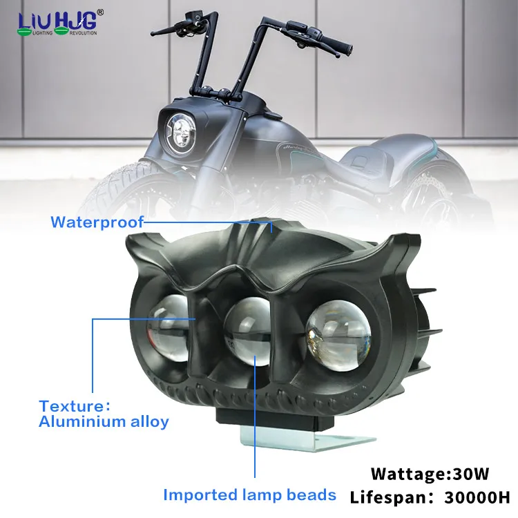 Factory Direct Sales Motorcycle Lighting System Liu Hjg 2 Inch Tri Color Mini Bi Led Fog Light for Motorcycle Car Bikes