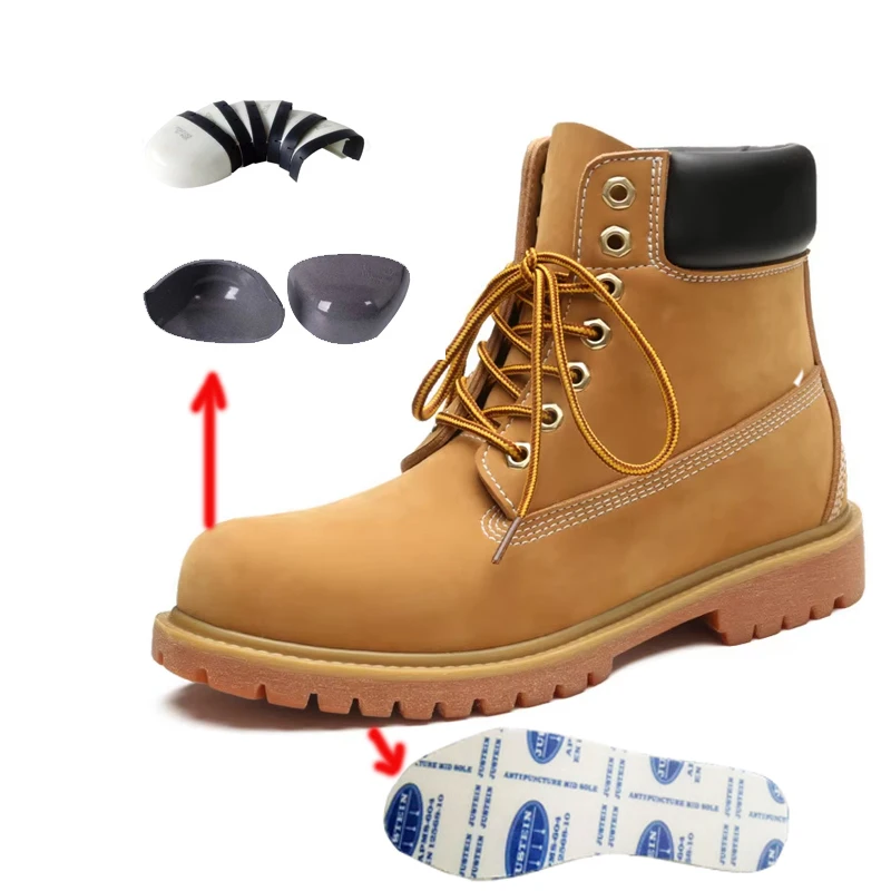 2023 Wholesale Men's Safety Boots Durable Anti-Static Yellow Steel Safety Outdoor Autumn Use