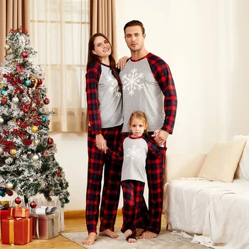 Hot Fashion Christmas Child Pjs Pajama 100Q% Cotton Women Pillama Para Hombre Pyjamas Pijama De Navidad 4Xl Men'S Sleepwear Kid