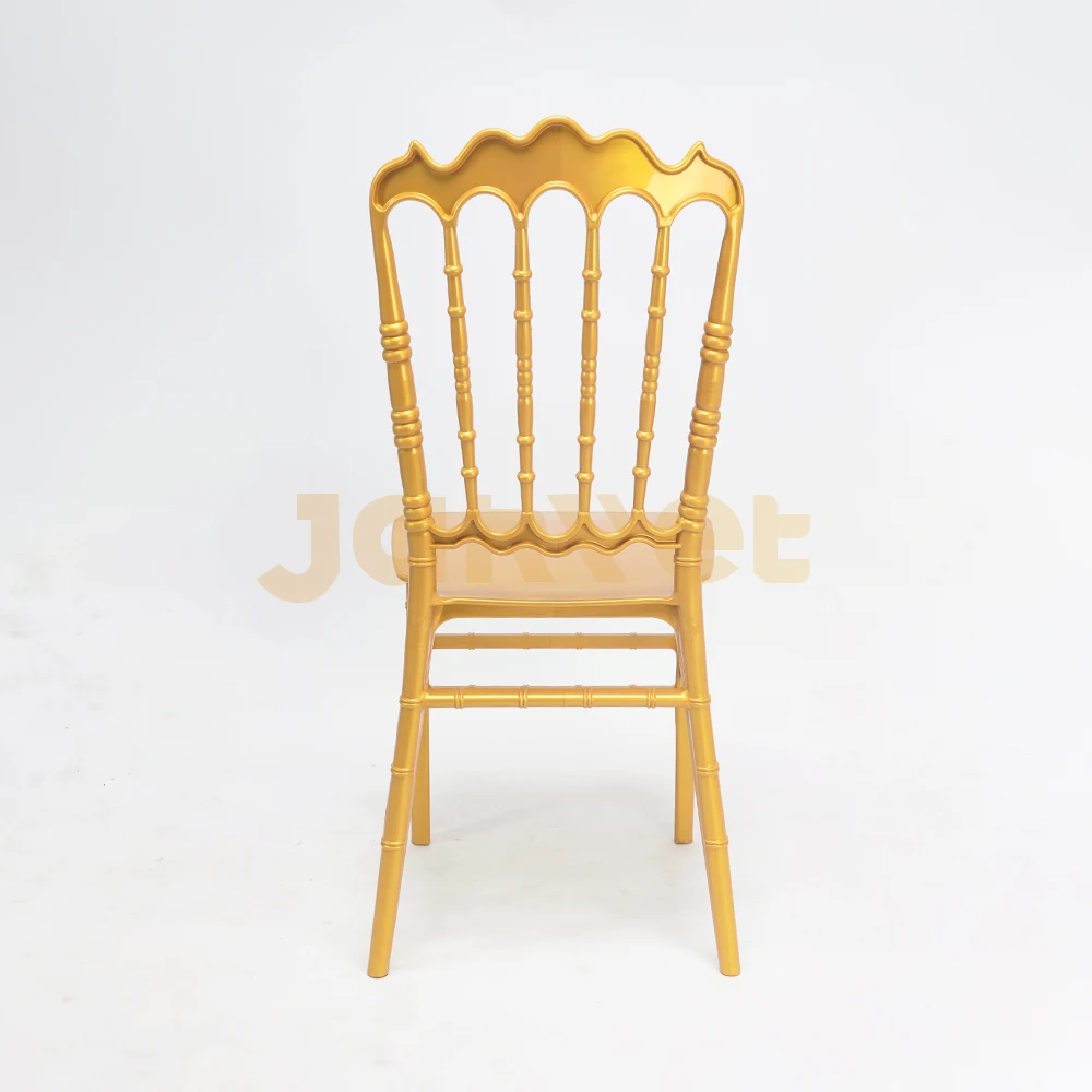 Cheap Stackable Gold Wedding Banquet Napoleon Plastic Chair for Event Party