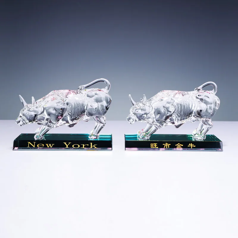 Factory Wholesale Unique Design Clear Wall Street Bulls New York City Souvenirs With Cheap Price details