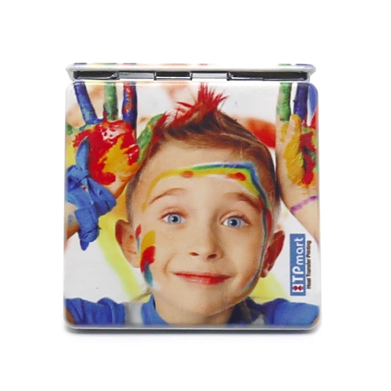 Новое Дешевое индивидуальное металлическое зеркало для макияжа из искусственной кожи с двусторонней