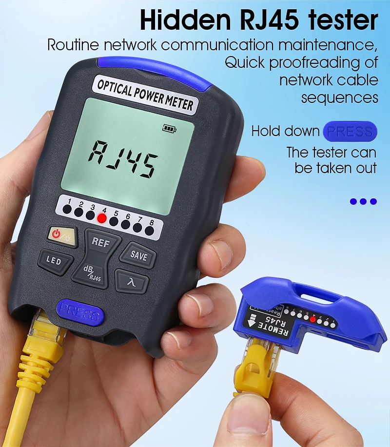 COMPTYCO Fiber Optic Tester AUA-DC7/DC5 Rechargeable OPM with LED and RJ45 tester Fiber Optic Equipment Optical Power Meter manufacture