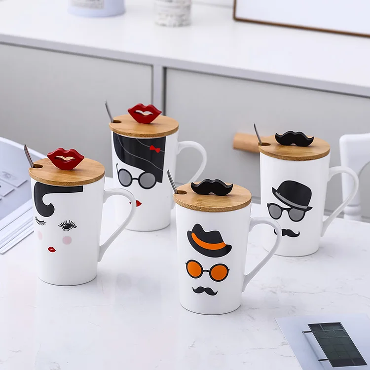 クリスマスプレゼントodm顔コーヒーマグ現代セラミックおかしいマグ木製蓋 Buy おかしいマグ Product On Alibaba Com