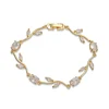 Golden white diamond tulip bracelet