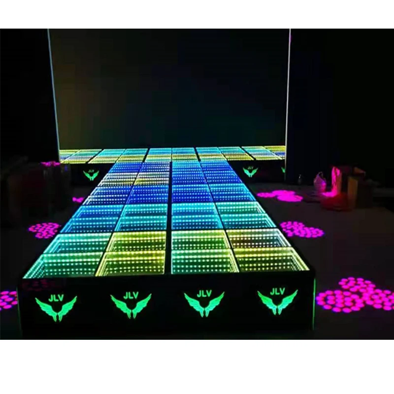 Wireless Control Led Floor Lights 3d Magnetic Wedding Party Led Floor Magnet Abyss Mirror Rainbow Floor Tile
