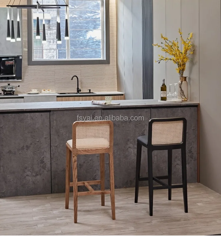 Sgabelli da cucina con altezza da banco in legno Vintage in pelle alta  moderne sedie da Bar imbottite e regolabili per uso esterno