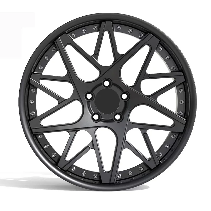 Two Color Gold Silver Custom High Quality Light Weight Two Piece Premium Forged Wheel 18 19 20 21 Inch 5X112 5X120 Alloy Car Rim manufacture