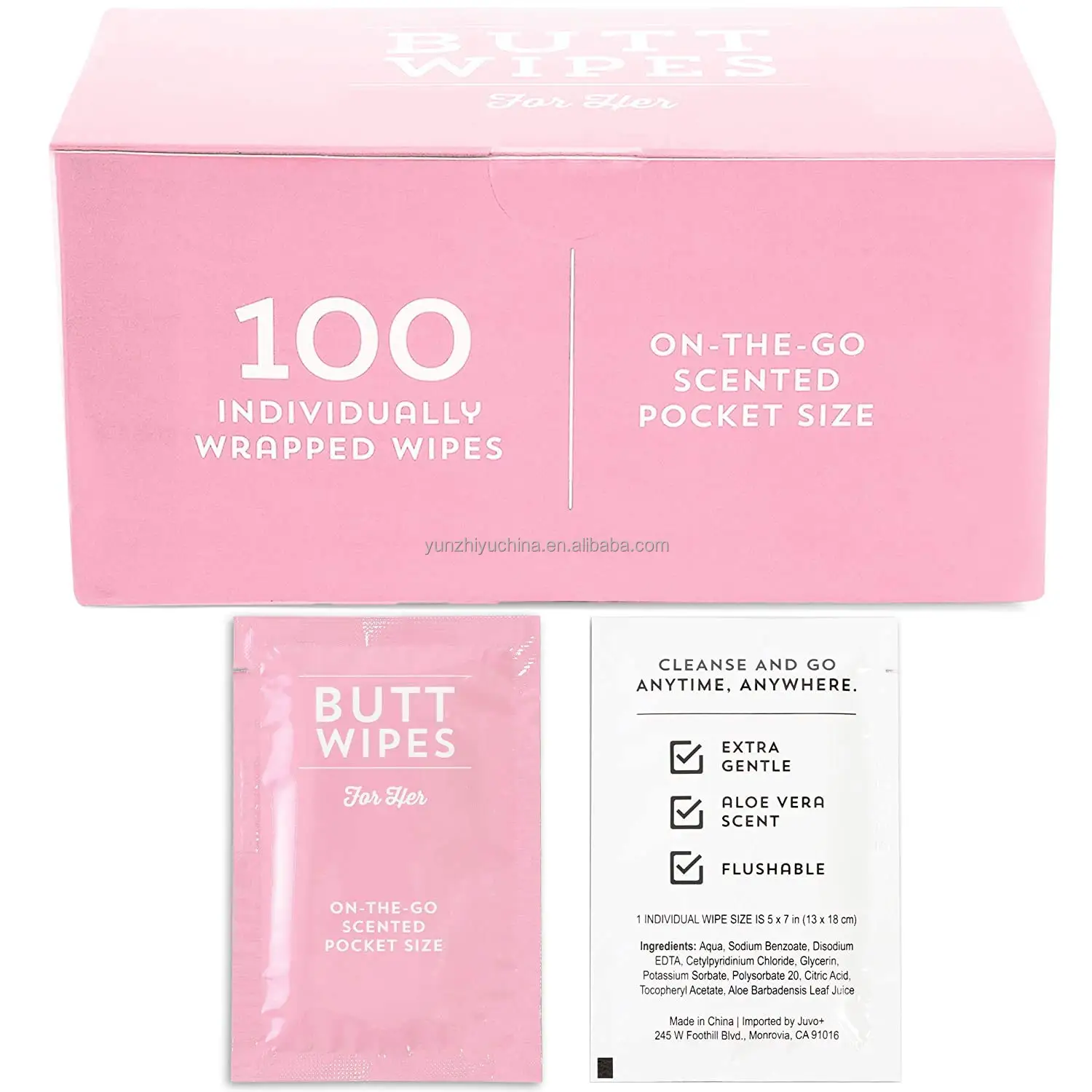 Hypoallergenic Vegan Feminine Vagina Wipes Formulated With Plant