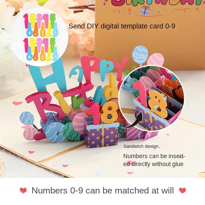 Custom 3d Pop Up Happy Birthday Cards Custom Greeting Cards - Buy ...