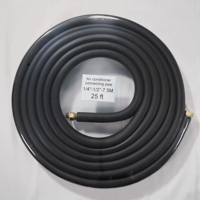 15m Insulated Copper Pipe 1/4'' 3/8'' Air Conditioner Pipes Fittings Pair Coil Tube Split Line Wire Set Air Conditioner
