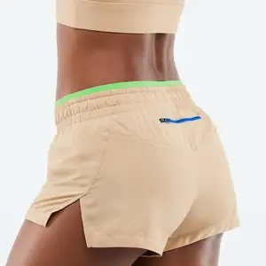 Custom Solid Athletic Lightweight Casual 2 in 1 Sports Workout Girls Shorts Gym Biker Shorts Scrunch Butt Short for Women