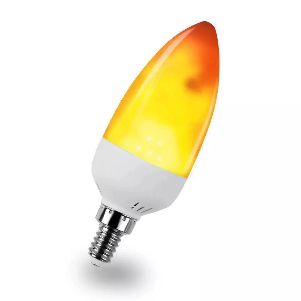 3W E12 LED Flame Light Bulb Flickering Flameless Warm White Candelabra Bulbs with 4 Models Certified Flameless Candles