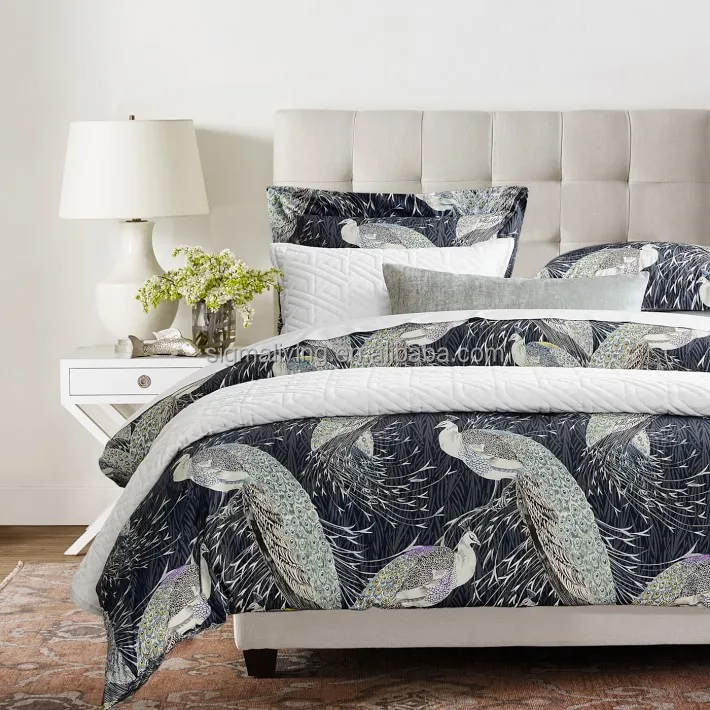 Bedroom big hotel double bed furniture tall bed & headboard for sale