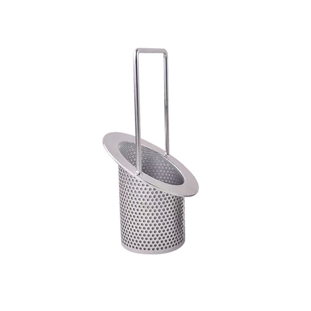 Industrial Angled Basket Strainer, 304 Stainless Steel for Heavy-Duty Water/Chemical Filtration