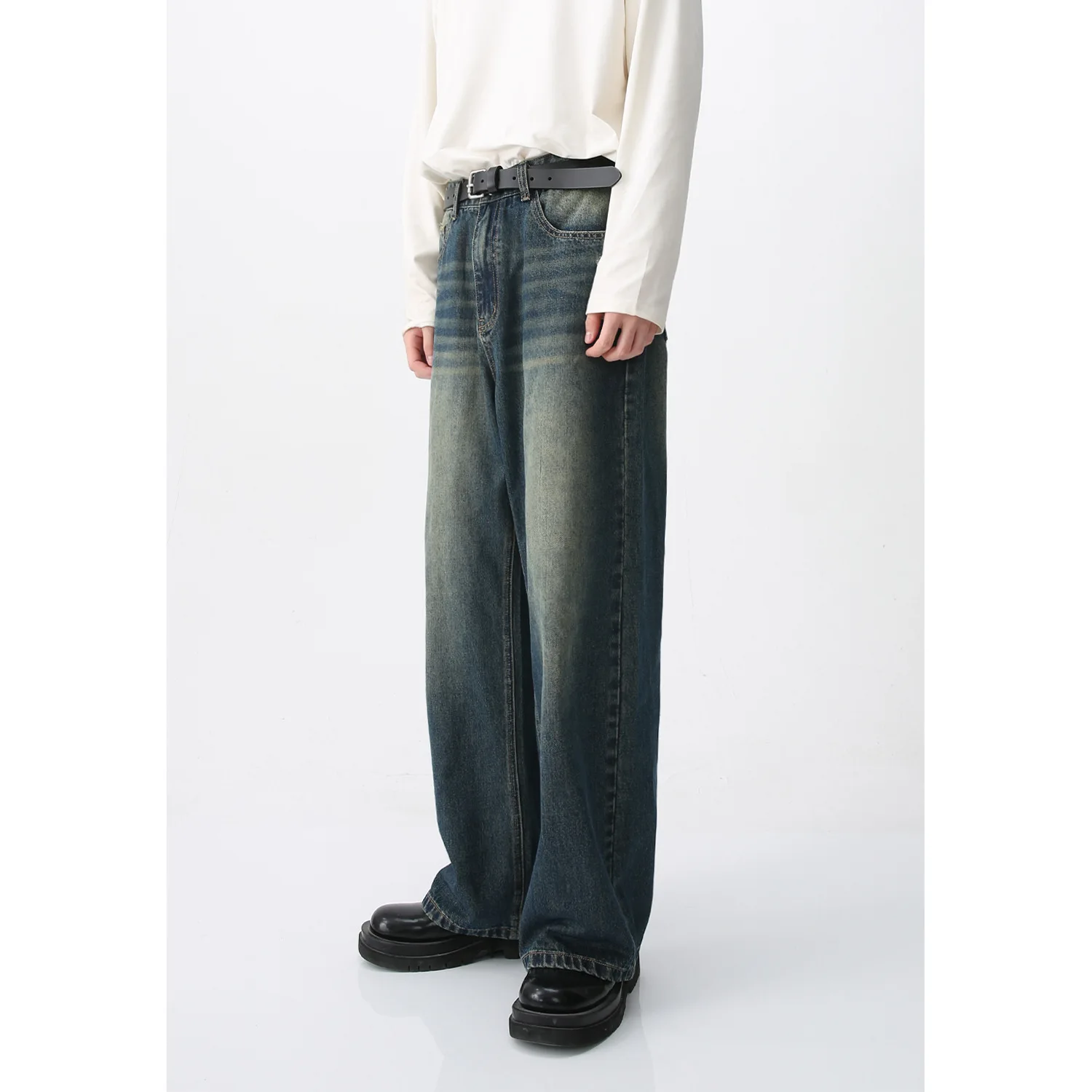 Denim Hose Stilvolle Lose herren Gerade Herren Baggy Fit Jeans_voghion.com