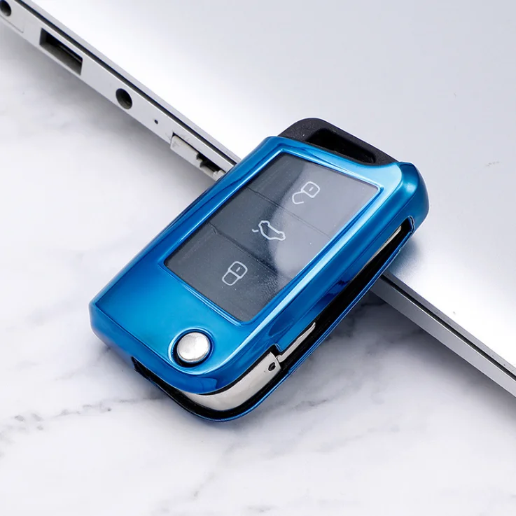Luxury Style Car Key Case for V-Series Golf 7 Mk7 Compatible with S-Models & Skoda Octavia Fob Cover