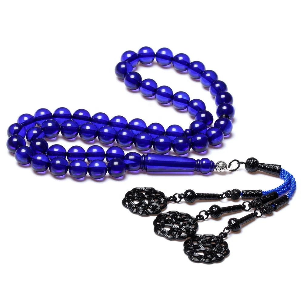 Tesbih Islam - Custom Blue Amber Prayer Beads for Muslims