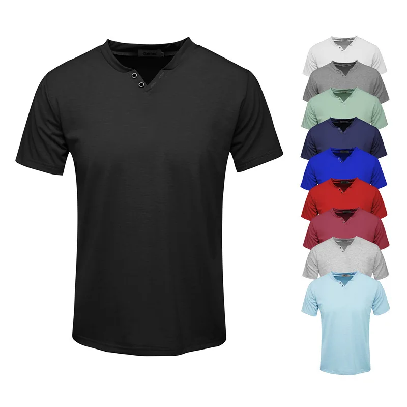 Wholesale factory wholesale latest design plain blank pure color size basic solid short sleeve v neck man t shirt From m.alibaba.com