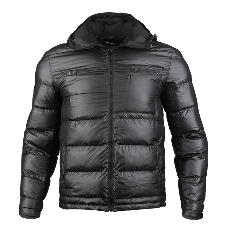 Smart Jacket for  Plug Men's Down Zipper Modest Coat Puffer Water Proof Bubble Heated Jacket Cold Winter