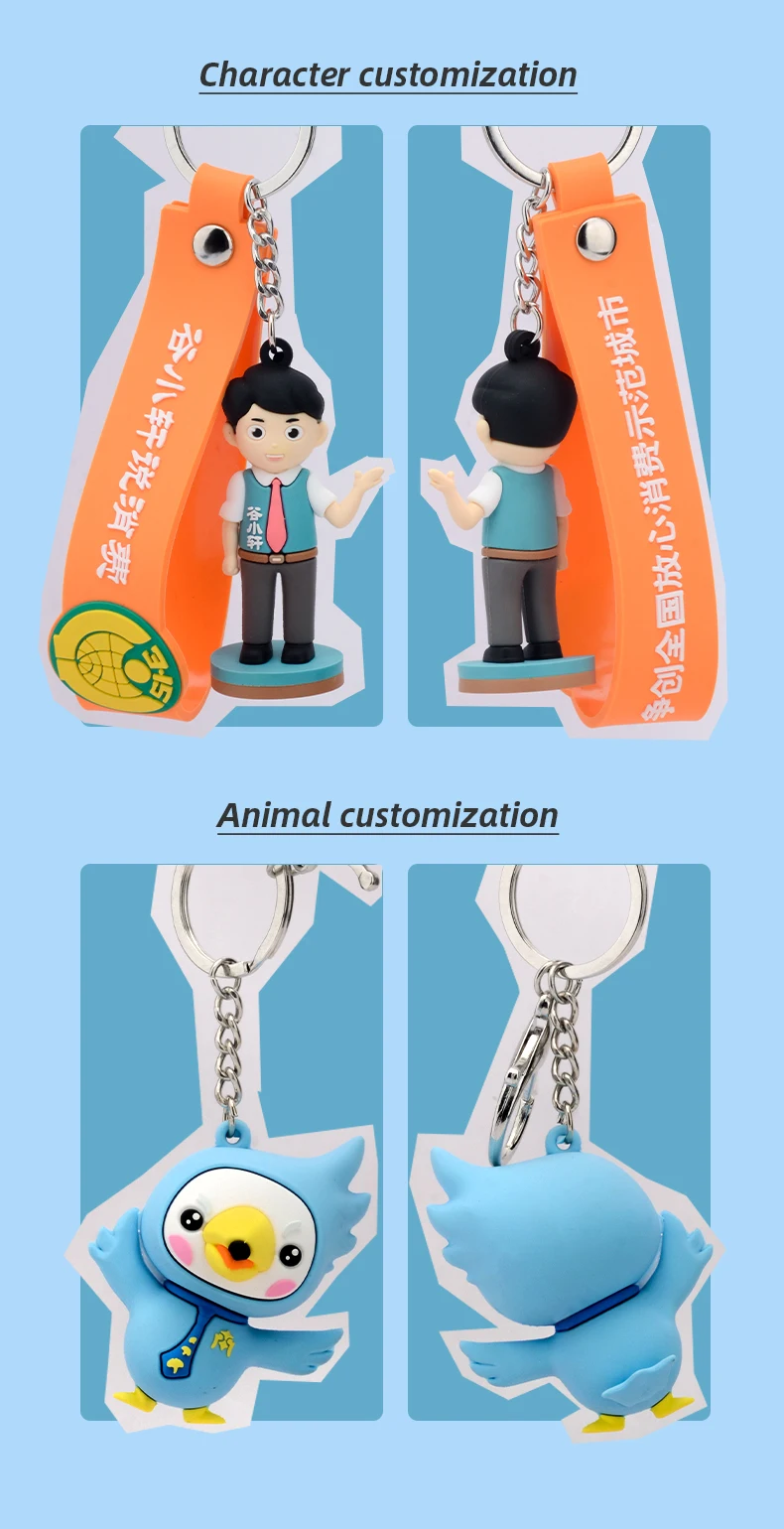 Custom PVC Key Chain Design - 2D or 3D Cartoon Characters