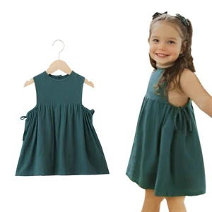 Hot Selling 2026 New Infant Summer Crew Neck Comfortable and Sweet Neat Clean Sleeveless Girls Dresses