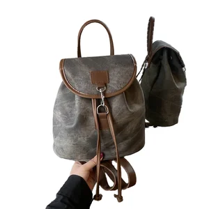 custom logo 2026 New Ladies Western Style Double Backpack Bag This Year's Popular PU Material Spring Summer Fashion Travel Bag 20-35L