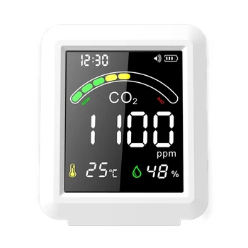 SDA-1 White Professional Gas Analyzer CO2 Meter Monitor Air Detector Carbon Dioxide Detector with time display/ppm alarm