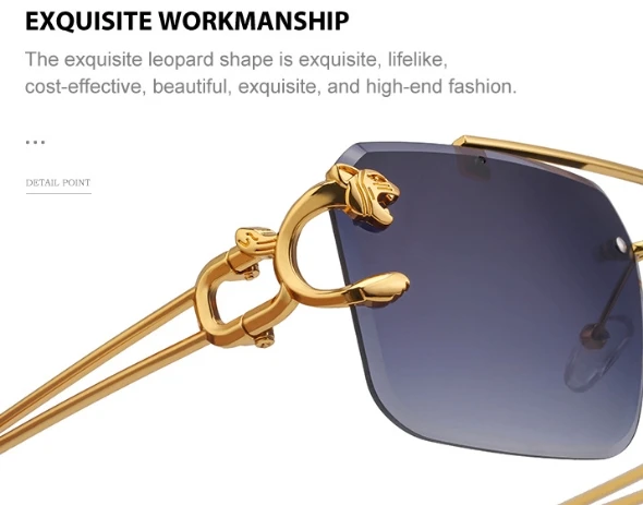 Rimless Sunglasses Square Fashion Shades Tinted Lens Metal Frameless Rectangle Y2K Glasses UV400