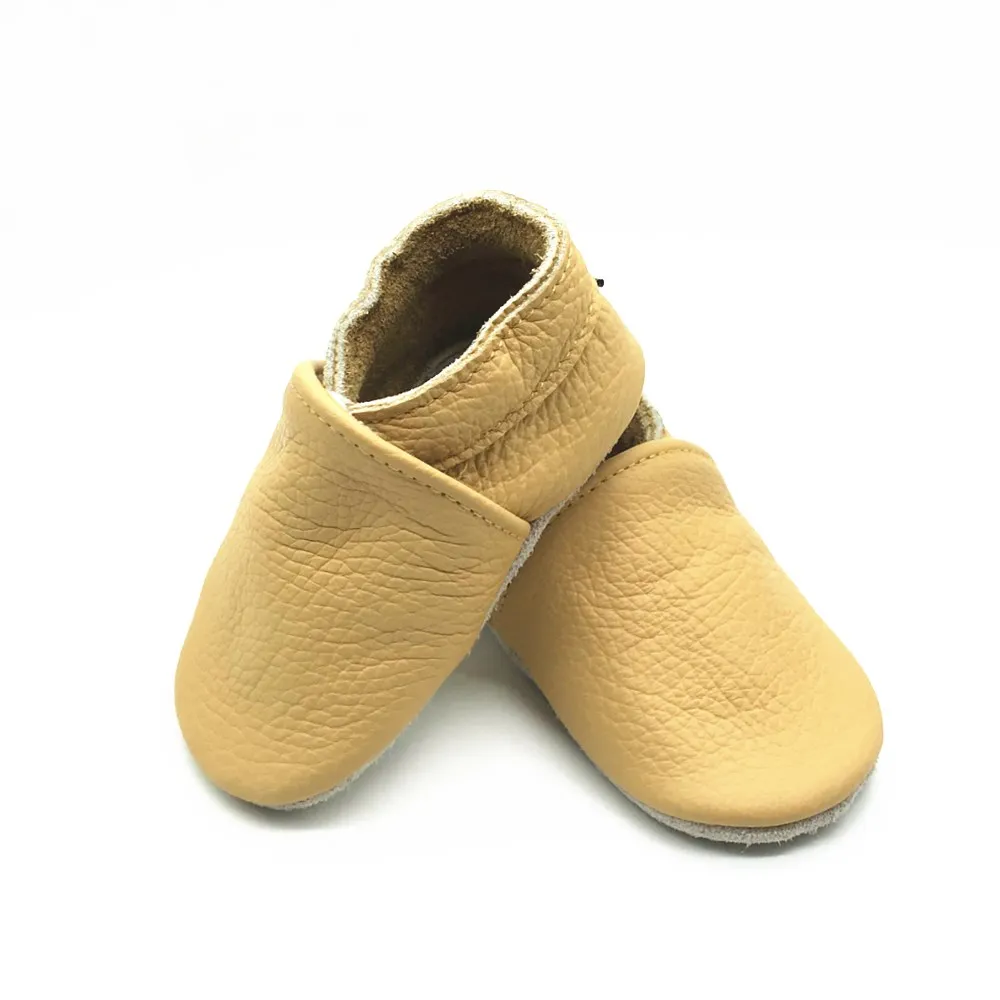 Newborn Baby Cowhide Shoes Solid Winter Warm Non-slip Toddler Infant Leather Walking Shoes