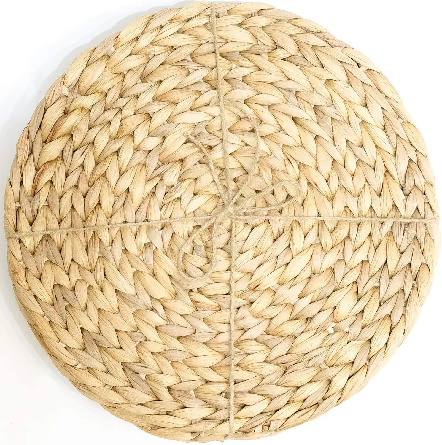 Water Hyacinth Woven Round Table Placemats And Woven Coaster For Dinner