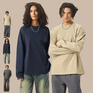 Custom Unisex Long Sleeve T-shirt High Quality Drop Shoulder Oversized Shirt Casual