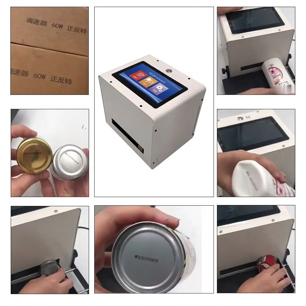 Static Intelligent Inkjet Printer 7 inch Color Touch Screen Support Printing Text Image Barcode Expiry Date Count Table