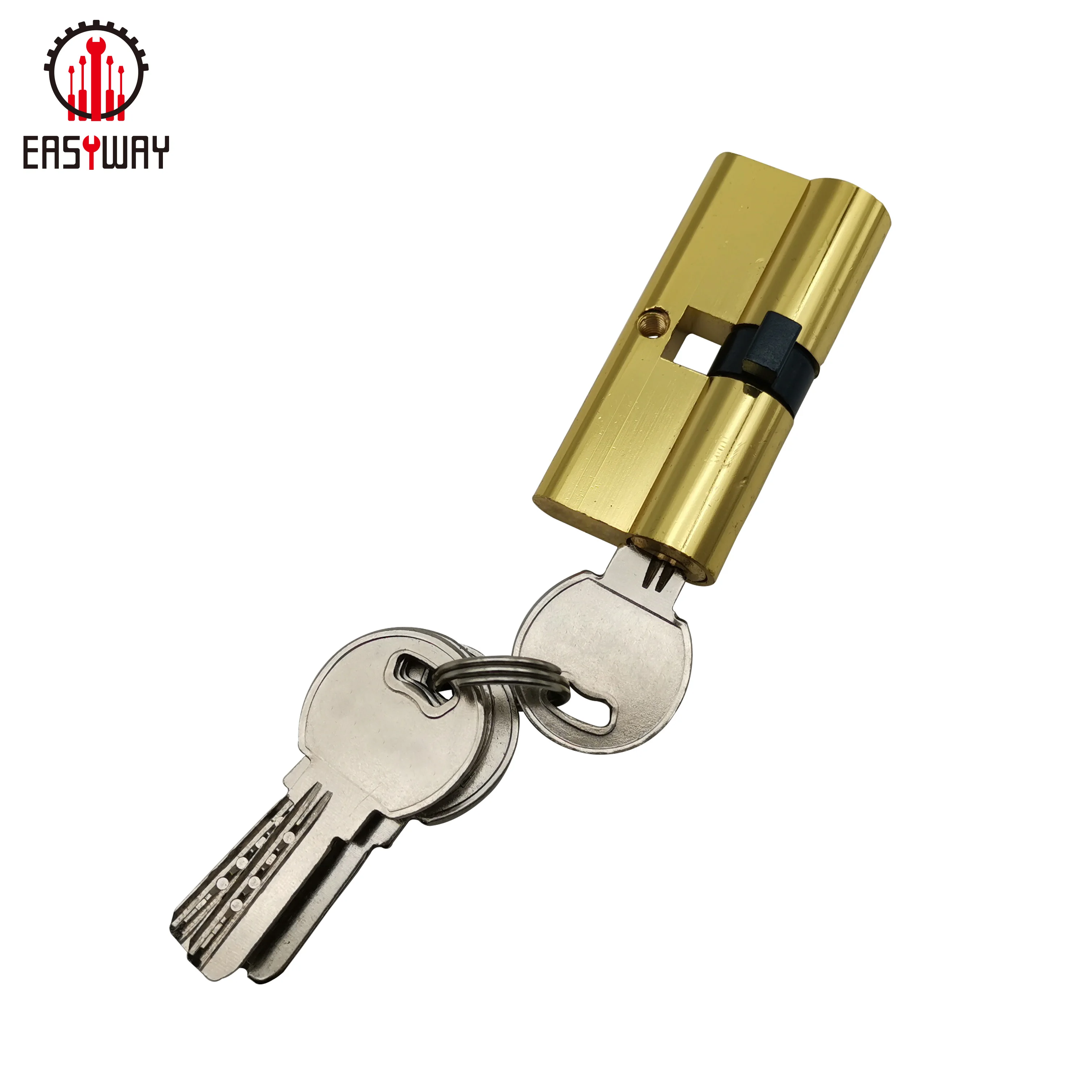 Изысканная ручная работа латунь нержавеющая сталь дверной замок двойной