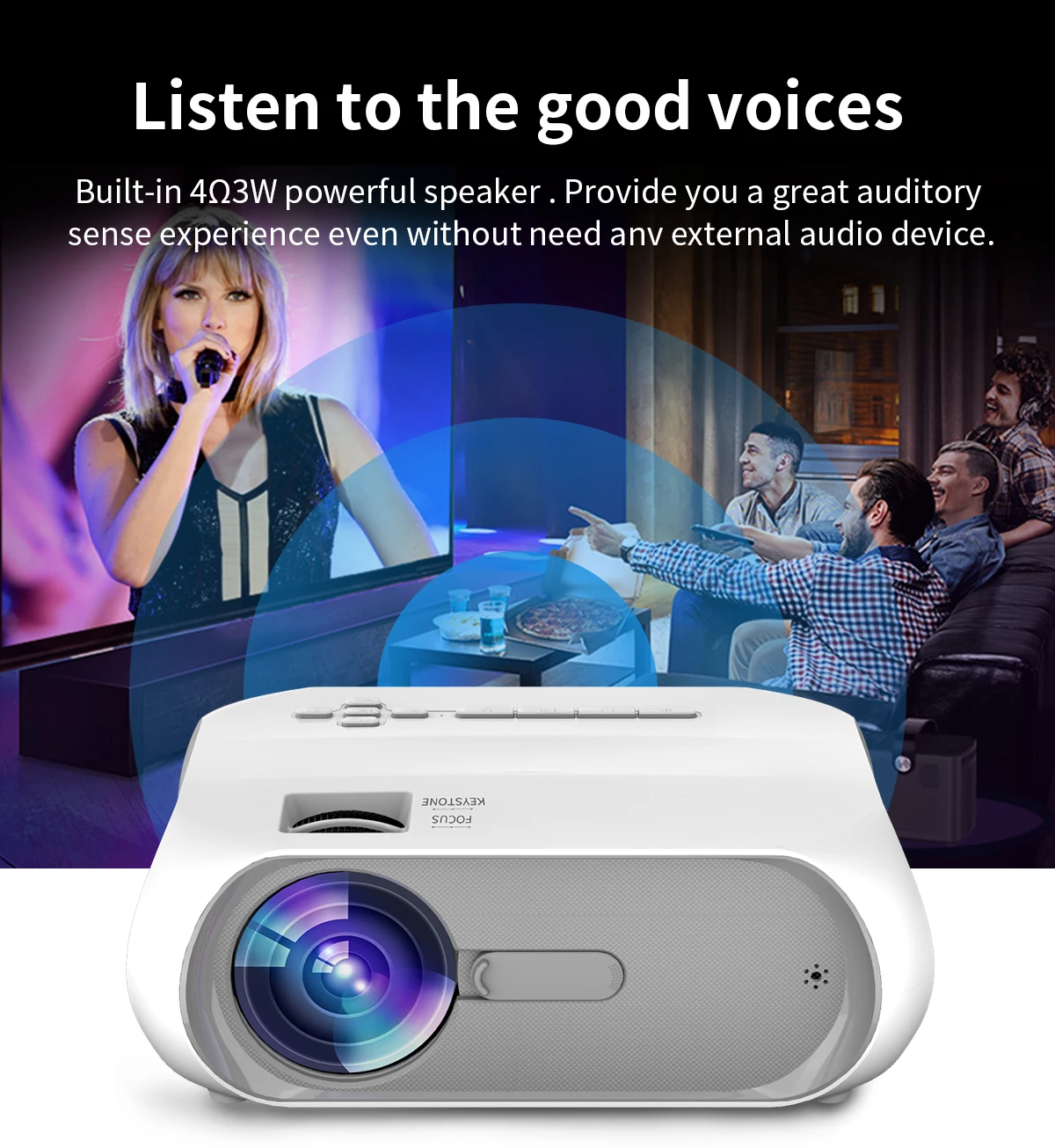 T9 WIFI Same Screen Mini Projector - Portable LCD Home Theater