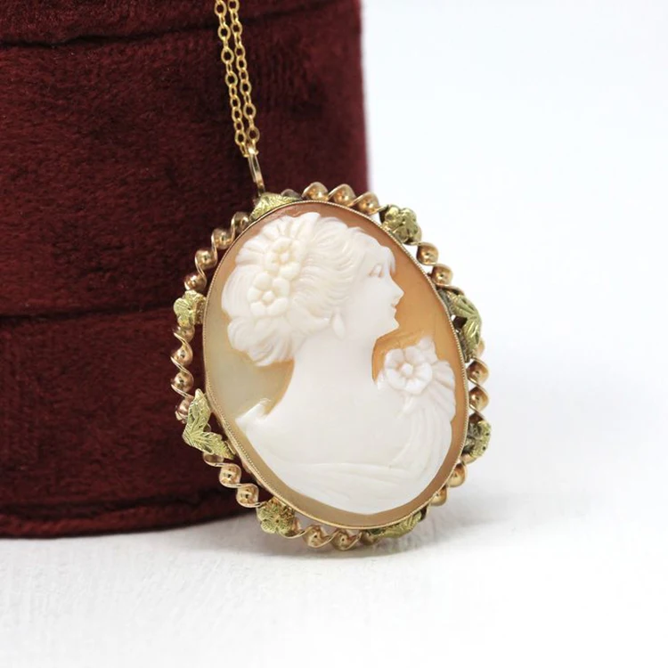Collier Vintage En Résine Émail Doré - Double Face - Pièce Unique Occasion