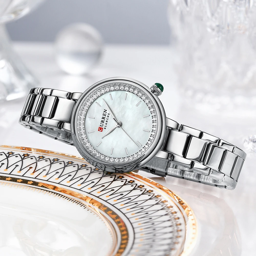 9089 High Quality Ladies Quartz Watch Casual Fashion Watch Diamond Set Steel Band Waterproof Watch Girl Gift Reloj De Mujer