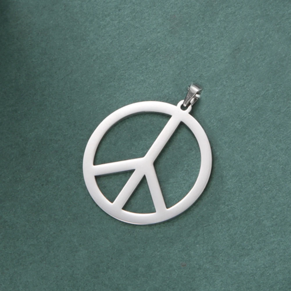 Myshape Peace Sign Symbol Pendant for Necklace Earrings Harmony and Coexistence Religious Amulet Stainless Steel Jewelry