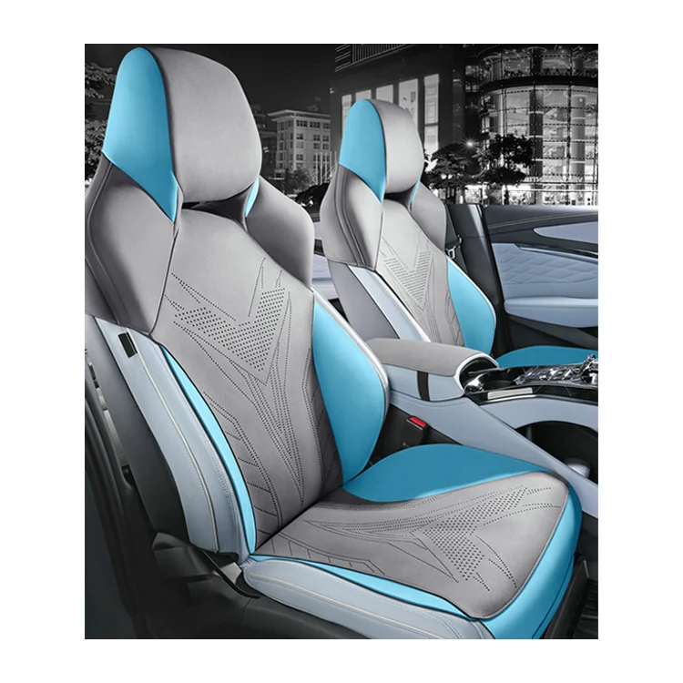 Housse De Siège Auto Soie Glacée Pour BYD Atto 3, Yuan Plus, Dolphin EV - Bleu Marine, Antidérapante