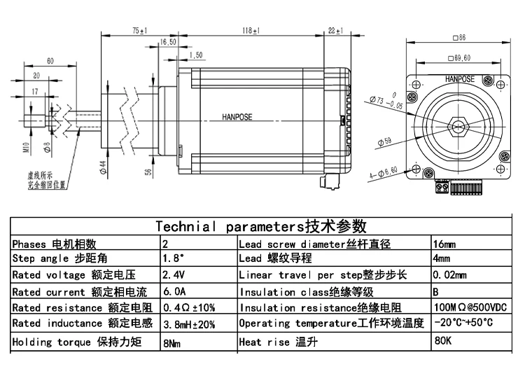 40 t812 20 48mm integrated fixed axis motor 225v 25a 18  nema17 closed loop motor-8