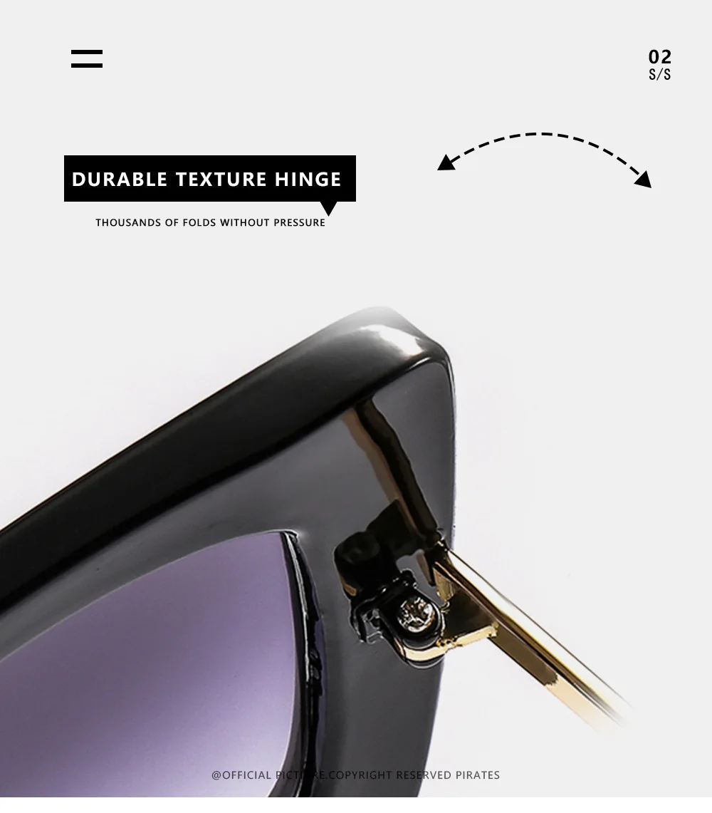 Oversized Square Cat Eye Sunglasses Pearl Inlay Frame UV400 Protection Pearl Inlay Cat Eye Frame UV400 Protection Glasses 2024 Hot  main image 3
