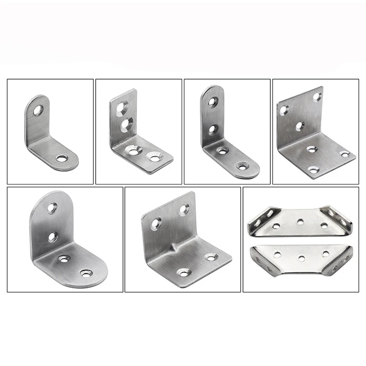 CAIYI Hardware Factory Standard Thick Galvanized Decorative Small Angle Stainless Steel Corner Brace Bracket for Wood Furniture