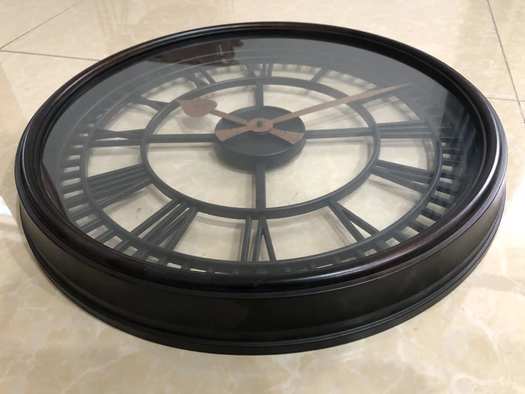 Various Durable Using Big Retro Sided Black Copper Wall Decorative Clock