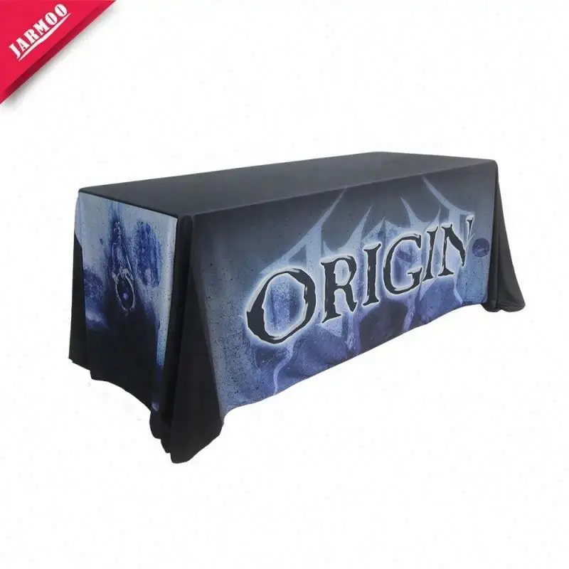 Trade Show Custom Printed LOGO Design Block Print Table Cloth Custom Table Cover